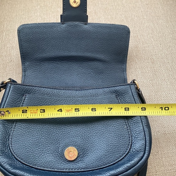 Michael Kors navy pebbled leather cross body with gold accents - Picture 15 of 16